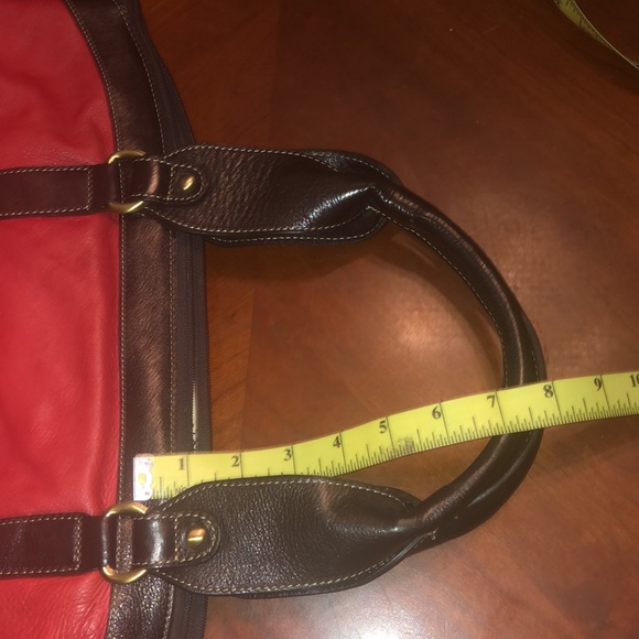 Prwnd Barr+Barr leather red and brown weekender bag - Picture 10 of 13